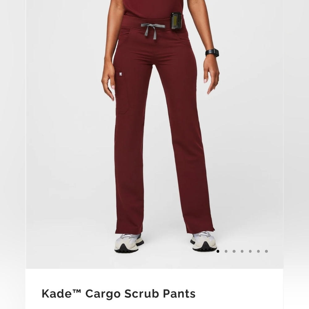 Figs Kade Cargo Scrub Pants - Fun Burgandy Color!